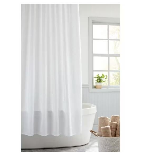 Glacier Bay 71 in. x 74 in. White Fabric InstaCurtain - Picture 1 of 5